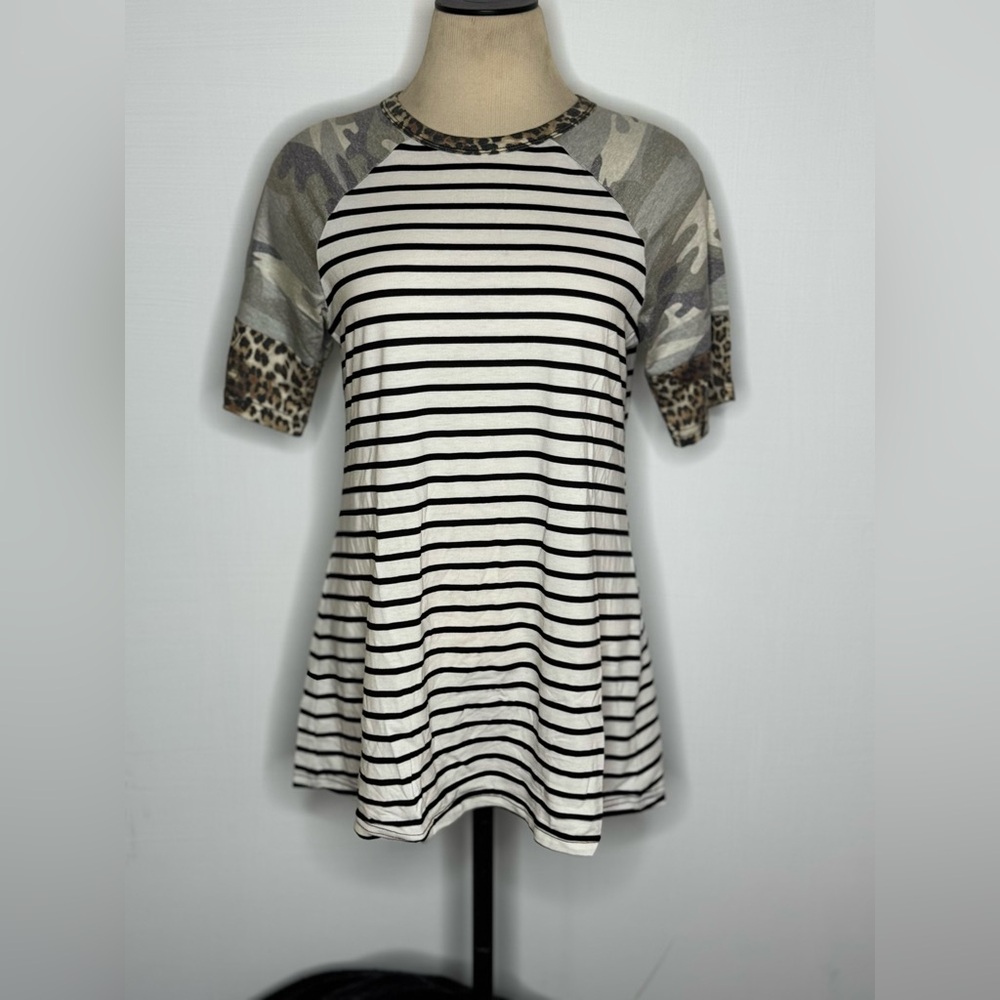 Striped and Camo Women's Top